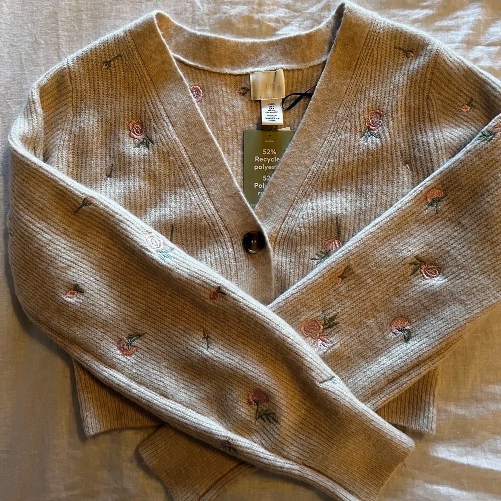 H&M cropped floral cardigan